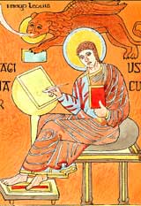 Первая страница Евангелия от Луки(Линдисфарнские Евангелия) 