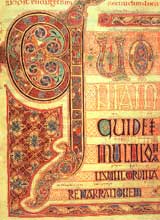 Украшенная орнаментом страницаиз Линдисфарнских Евангелий